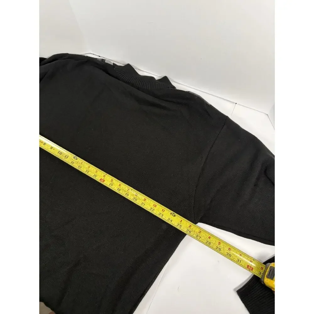 GACHU Mens 2XL Mock Neck Sweater Black Gray Geometric Colorblock Acrylic Knit